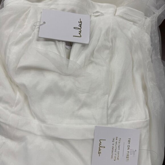 NWT Lulus Forever Passionate White Organza Strapless Tiered Maxi Dress​ - Picture 5 of 8